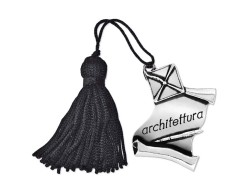 Bomboniera Laurea pergamena con tocco Architettura con Nappina Nera