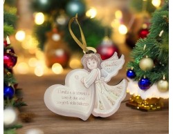 Appendino Natalizio in Legno con Angelo