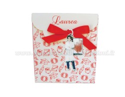 Bomboniera Laurea gastroenterologia donna - Ciondolo in bagno argento Smaltato con Scatola