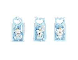 Harmony BUSTINA PU CELESTE CON MANICO CUORE CON MAGNETE ORSETTO 3 ASS. CON SACCHETTO CELESTE