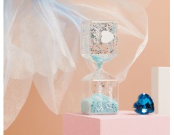 Bomboniera claraluna clessidra in vetro piccola azzurra