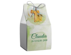 Scatolina porta confetti personalizzata quadrata decoro calice croce