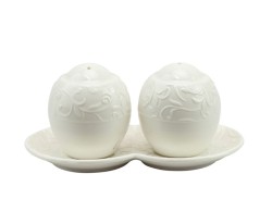 Bomboniera Matrimonio Harmony sale e pepe con vassoio in porcellana decalco floreale