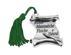 Bomboniera Laurea pergamena Scienze Matematiche Fisiche e Naturali con Nappina Verde