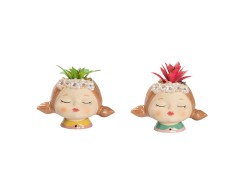 Bomboniera harmony PORTA PIANTINA GIRL 2 ASSORTITA CON PIANTINA INCLUSA CON BOX E FAZZOLETTO