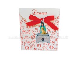 Bomboniera Laurea veterinariaa donna - Ciondolo in bagno argento Smaltato con Scatola