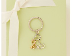 Portachiavi Coppia cani piccolo anello claraluna
