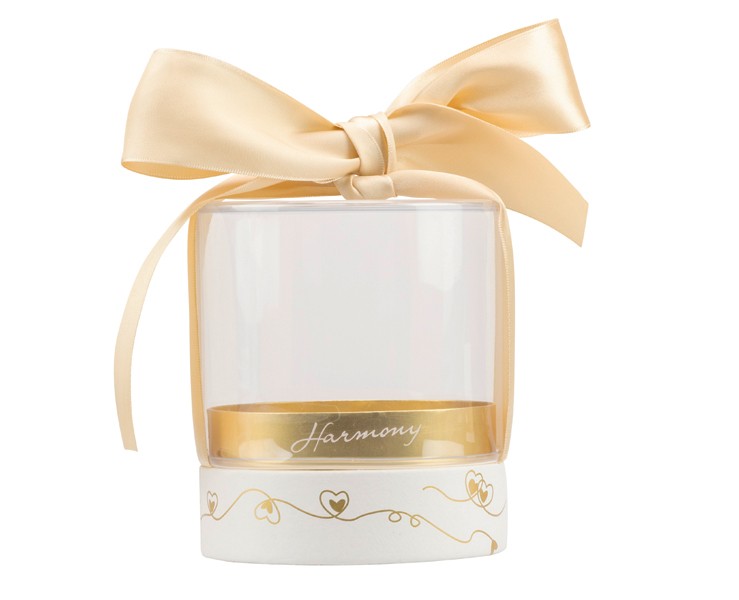 Bomboniera Matrimonio Harmony coppia porcellana con cuore oro con candela profumata su Bomboniere Dolci Emozioni