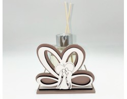 Bomboniera Matrimonio Mariella Martini profumatore fiore con applicazione coppia sposi