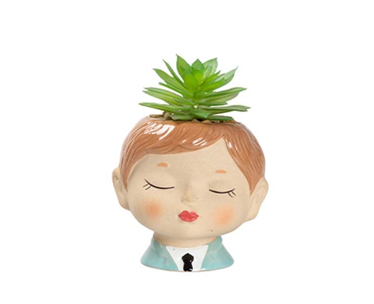 Bomboniera harmony PORTA PIANTINA BOY 2 ASS. CON PIANTINA INCLUSA CON BOX E FAZZOLETTO su Bomboniere Dolci Emozioni