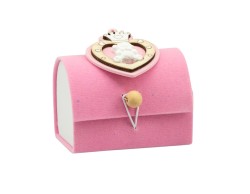 Sacchetto harmony 2024 SCATOLINA SCRIGNO IN VELLUTO ROSA CON CORONA LEGNO E CAVALLINO GESSETTO