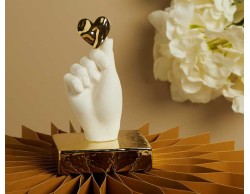 Bomboniera Claraluna 2026 Mano in Gesso con Cuore Oro