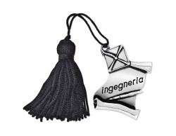 Bomboniera Laurea pergamena con tocco Ingegneria con Nappina Nera