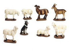 Set di 8 Animaletti per Presepe in Resina Altezza 7,3 cm