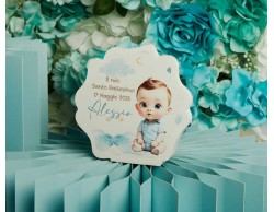 Bomboniera Battesimo Claraluna Icona Placca Battesimo Maschio Personalizzabile