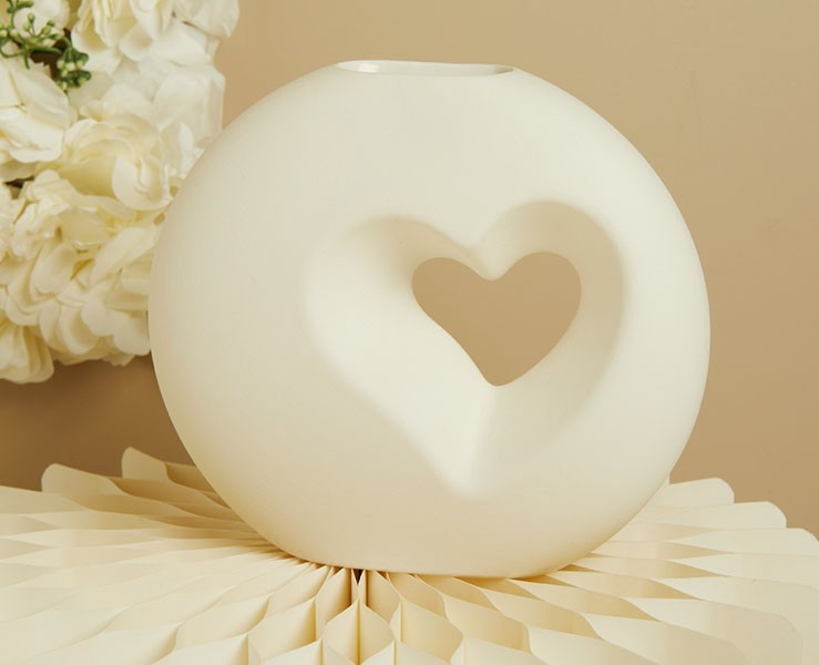 Bomboniera Matrimonio Claraluna 2026 Vaso Tondo con Foro a Cuore su Bomboniere Dolci Emozioni