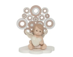 Bomboniera Harmony Prima Comunione albero della vita tortora cerchi con angelo porc.