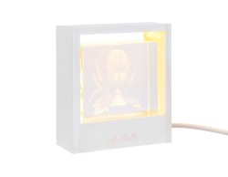 BOMBONIERA LAMPADA CUBO IN VETRO COMUNIONE