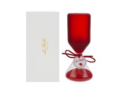 Bomboniera clessidra in vetro rosso satinato Laurea su Bomboniere Dolci Emozioni