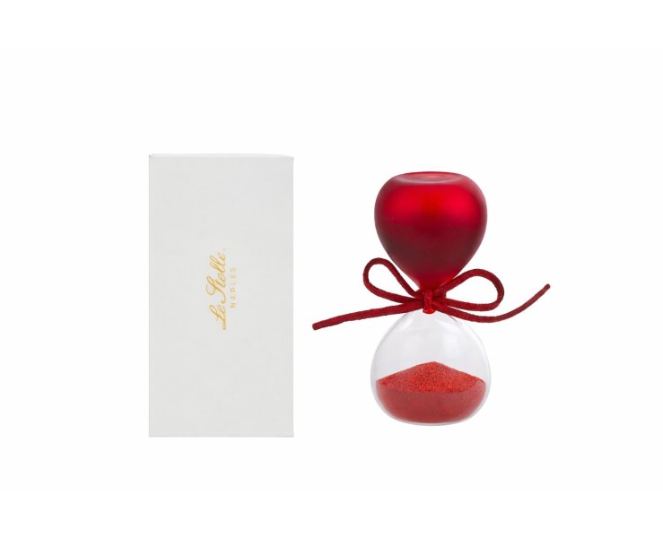 Bomboniera clessidra 8cm in vetro rosso satinato Laurea su Bomboniere Dolci Emozioni