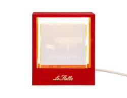 Bomboniera lampada cubo in vetro Laurea