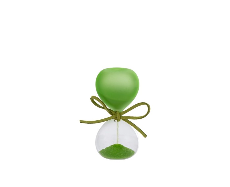 Bomboniera Clessidra in vetro satinato verde 8cm su Bomboniere Dolci Emozioni