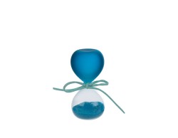 Bomboniera Clessidra in vetro satinato celeste 8cm su Bomboniere Dolci Emozioni
