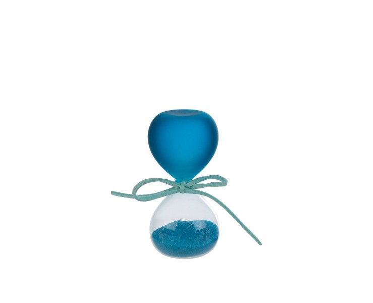 Bomboniera Clessidra in vetro satinato celeste 8cm su Bomboniere Dolci Emozioni
