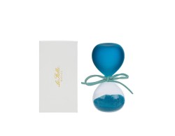 Bomboniera Clessidra in vetro satinato celeste 8cm