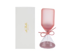 Bomboniera Clessidra in vetro satinato rosa 15cm