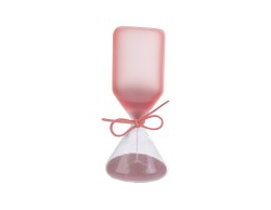 Bomboniera Clessidra in vetro satinato rosa 15cm su Bomboniere Dolci Emozioni