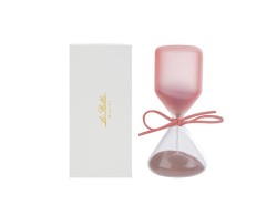 Bomboniera Clessidra in vetro satinato rosa 12cm