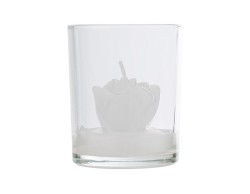 Bomboniera Bicchiere con Candela Rosa Bianca