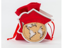 Sacchetto Legno Mappamondo Laurea