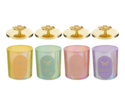 Bomboniera Scatola in Vetro con candela con coperchio dorato (4 varianti) su Bomboniere Dolci Emozioni