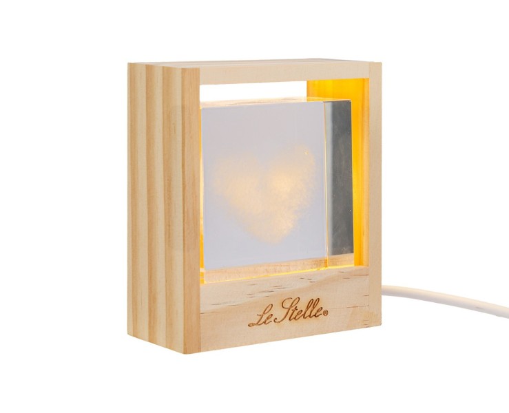 Bomboniera Lampada Cuore in cubo di vetro su Bomboniere Dolci Emozioni