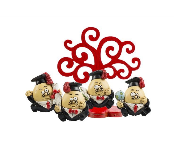 Bomboniera Laurea Harmony CLIP HOLDER ALbero della vita legno rosso EMOTION LAUREA 4 ASSORTITI su Bomboniere Dolci Emozioni