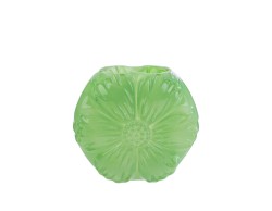 Bomboniera Vaso in vetro con decoro floreale (verde)