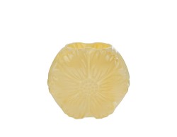 Bomboniera Vaso in vetro con decoro floreale (giallo)