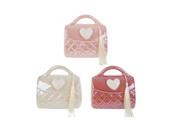 Bomboniera Salvadanaio a borsetta in porcellana (3 varianti assortite)