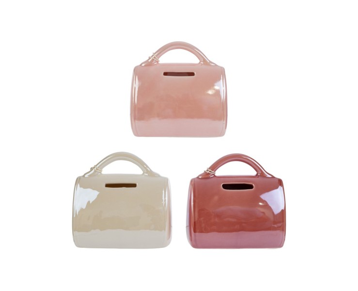 Bomboniera Salvadanaio a borsetta in porcellana (3 varianti assortite) su Bomboniere Dolci Emozioni