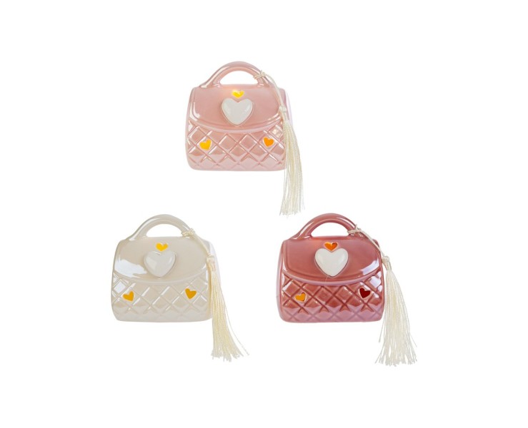 Bomboniera borsetta in porcellana con led (3 varianti assortite) su Bomboniere Dolci Emozioni