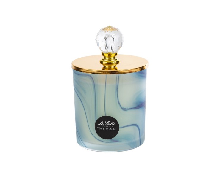 Bomboniera Matrimonio Candela Blu Profumata 210gr su Bomboniere Dolci Emozioni