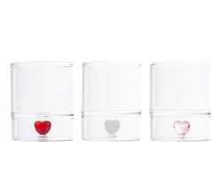Bomboniera Matrimonio SET 2 BICCHIERI IN VETRO CON CUORE (3 VARIANTI ASSORTITE)