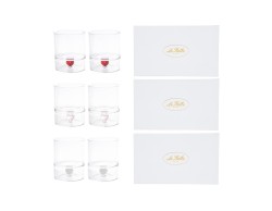 Bomboniera Matrimonio SET 2 BICCHIERI IN VETRO CON CUORE (3 VARIANTI ASSORTITE) su Bomboniere Dolci Emozioni