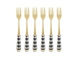 Bomboniera Matrimonio SET 6PZ FORCHETTINE CON DECORO SCACCHI su Bomboniere Dolci Emozioni