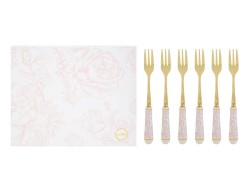 Bomboniera Matrimonio SET 6 PZ FORCHETTINE DECORO ROSA