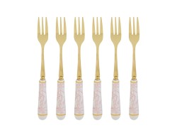 Bomboniera Matrimonio SET 6 PZ FORCHETTINE DECORO ROSA su Bomboniere Dolci Emozioni
