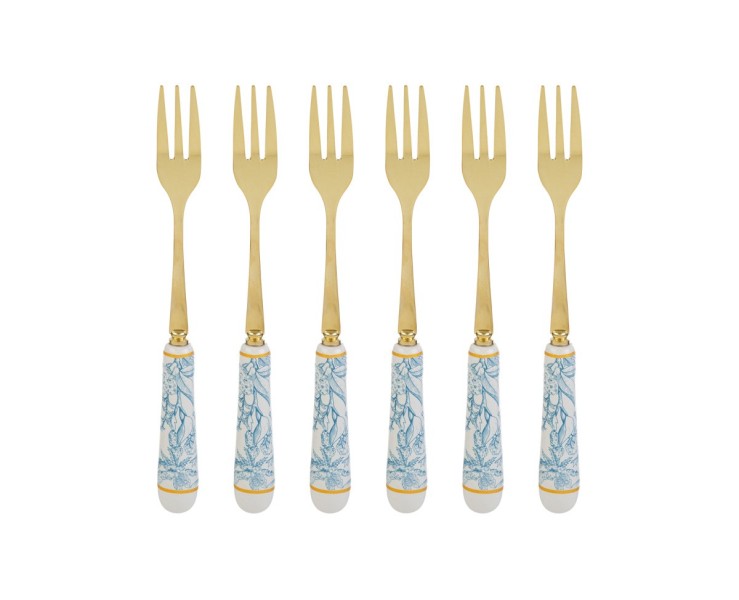 Bomboniera Matrimonio SET 6 PZ FORCHETTINE DECORO CELESTE su Bomboniere Dolci Emozioni