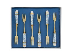 Bomboniera Matrimonio SET 6 PZ FORCHETTINE DECORO CELESTE su Bomboniere Dolci Emozioni